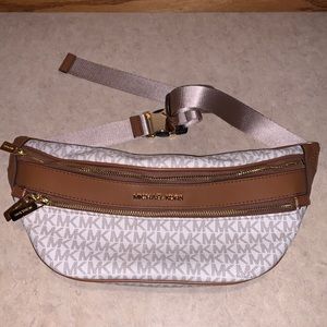 White, Tan, Brown Michael Kors Fanny Pack/ Belt Bag